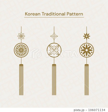 Korean traditional symbols set. Vector illustration for your graphic design. Korean traditional symbols set. Vector illustration for your graphic design. 106071134