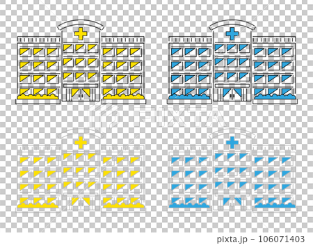 Hospital simple illustration material Hospital simple illustration material 106071403
