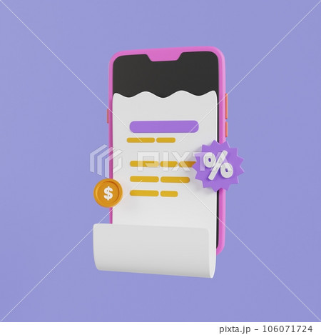Online shopping 3D Illustration, online shop, online payment and delivery concept with floating elements. 106071724