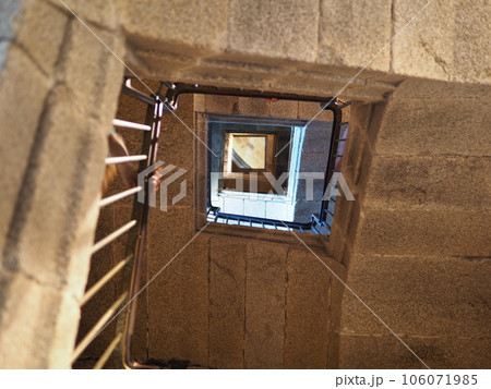 Staircase inside tower of Hercules in A Coruna city at Galicia, Spain 106071985