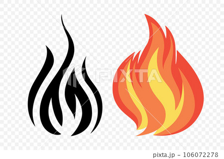Flat Vector Fire Flame Icon Set. Campfire Shape Sign, Isolated. Bonfire Collection. Vector Illustration Flat Vector Fire Flame Icon Set. Campfire Shape Sign, Isolated. Bonfire Collection. Vector Illustration 106072278