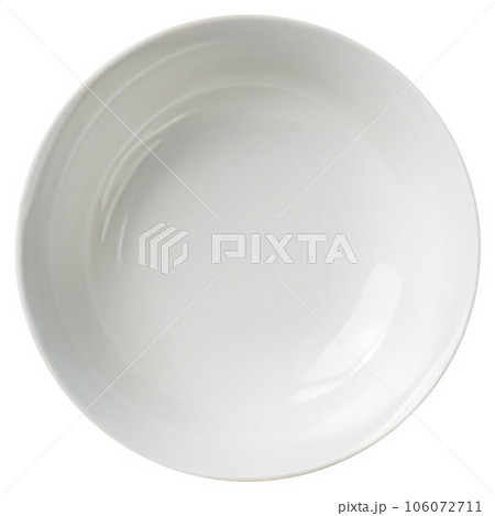 Top view of empty plate isolated on background. Dish cut out. 106072711