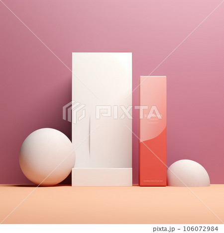 Realistic Package Mockup Template For Branding on minimal background. AI Generative 106072984