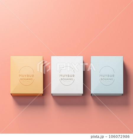 Realistic Package Mockup Template For Branding on minimal background. AI Generative 106072986