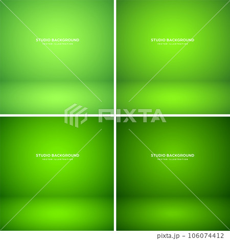 Empty green studio abstract backgrounds with spotlight effect. Product showcase backdrop. Stage lighting. Vector illustration 106074412