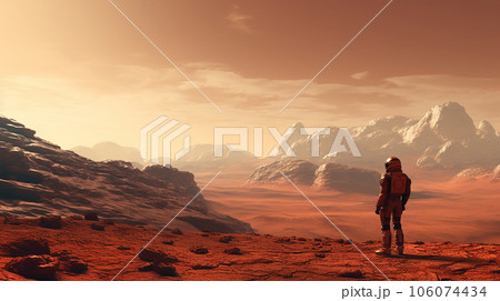 Astronaut sitting on Mars 106074434