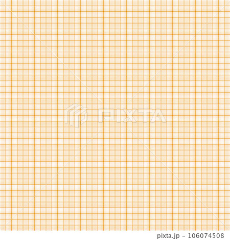 Sheet of orange graph paper with grid. Millimeter paper texture, geometric pattern. Lined blank for drawing, studying, technical engineering or scale measurement. Vector illustration 106074508