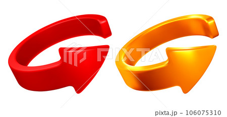 Red and Golden Circle Arrow 106075310