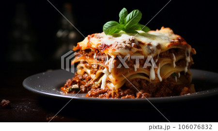 Traditional lasagna with minced beef 106076832