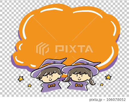 Cute hand drawn style frame for girls such as witch boys 106078052