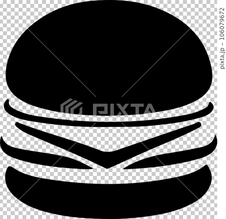 ロゴに使える白黒のハンバーガーアイコン_02 106079672