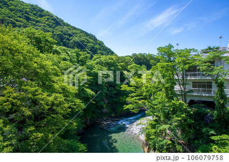 水上峡 利根川 みなかみ温泉 水上橋からの眺め 水上峡 利根川 みなかみ温泉 水上橋からの眺め 106079758