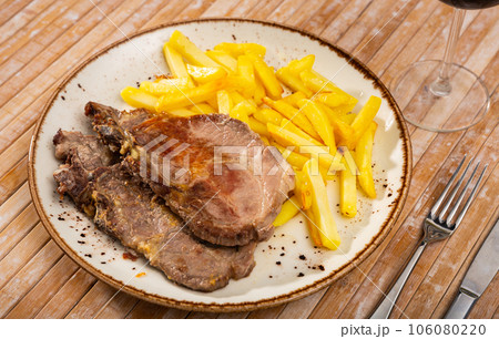 Fried pork with potatoes Fried pork with potatoes 106080220