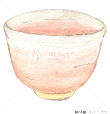 手描き水彩の抹茶椀のイラスト 手描き水彩の抹茶椀のイラスト 106080360