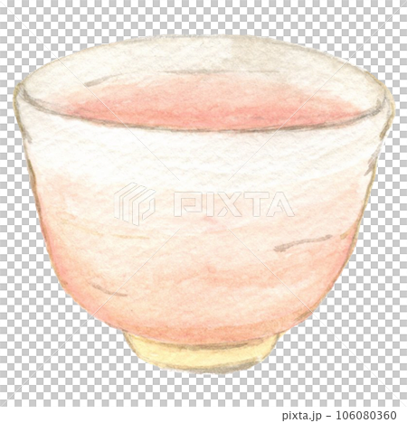 手繪水彩抹茶碗插畫 106080360
