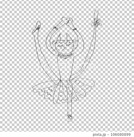 一隻貓跳芭蕾舞的插圖 一隻貓跳芭蕾舞的插圖 106080899