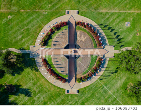 Aerial view of the Oklahoma State Capitol garden Aerial view of the Oklahoma State Capitol garden 106083703