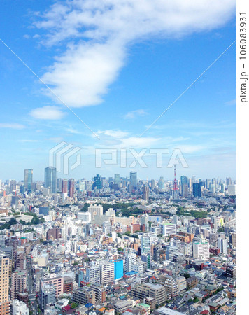 青空と東京タワーが見える都会の風景 106083931