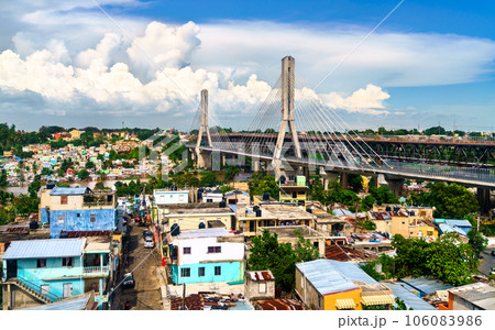 Puente Francisco del Rosario Sanchez bridge across the Ozama River in Santo Domingo, capital of Dominican Republic 106083986