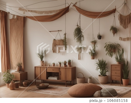 民族的なインテリア雑貨のあるお洒落な部屋 民族的なインテリア雑貨のあるお洒落な部屋 106085158