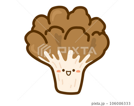 かわいい顔のある舞茸のイラスト 106086333