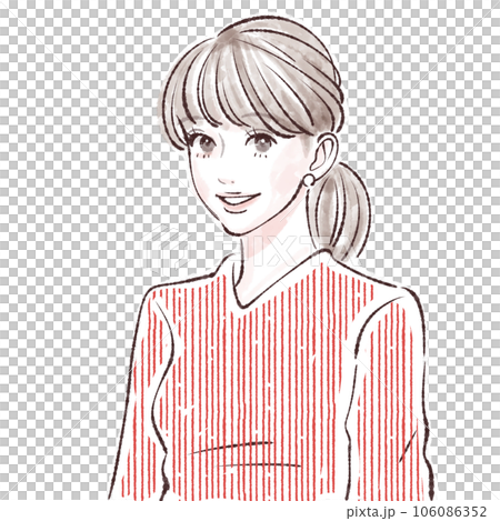 Female illustration material 106086352