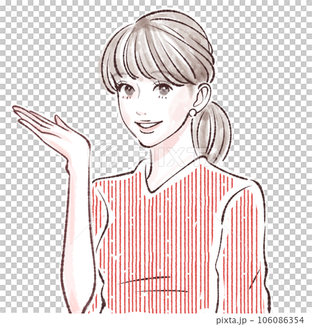 Female illustration material 106086354