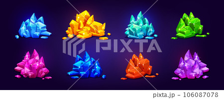 Tresure gem pile game icon cartoon illustration 106087078