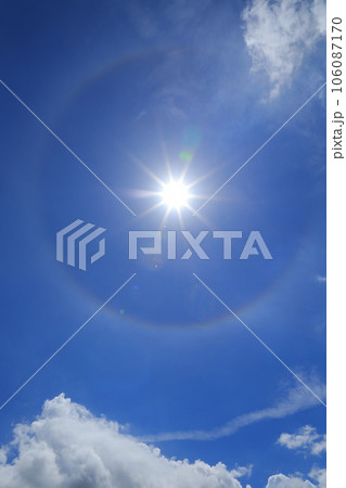 太陽と青空と白い雲 太陽と青空と白い雲 106087170