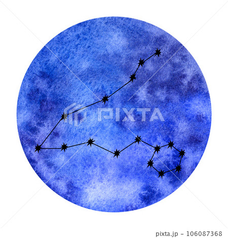 Astrological water elements zodiac signs. Horoscope icons set: cancer scorpio pisces. Hand draw watercolor illustration isolated. For logo, calendar 106087368