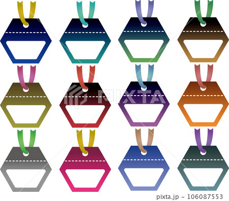 虹色のグラデーションラベルセット 106087553