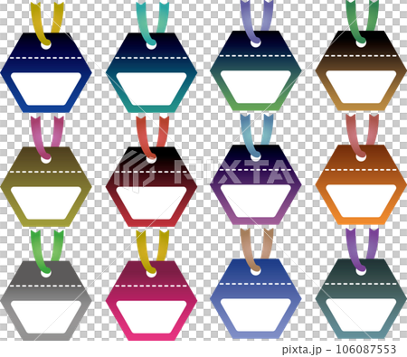 虹色のグラデーションラベルセット 106087553