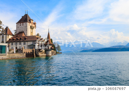 Oberhofen Castle at the Lake Thun, Switzerland Oberhofen Castle at the Lake Thun, Switzerland 106087697
