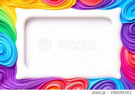 Mockup photo frames, Empty abstract shape framing for your design. template for picture, painting, poster, lettering or photo gallery, Generative AI illustration 106088561