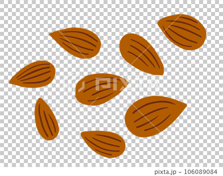 Cute almond set / hand-drawn illustration material Cute almond set / hand-drawn illustration material 106089084