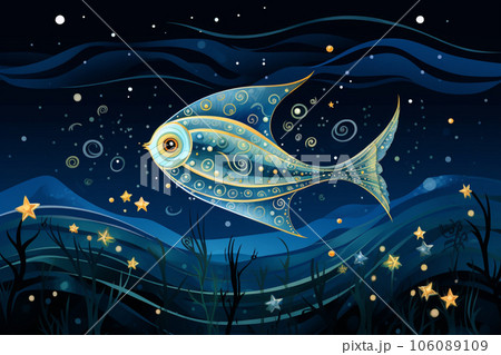 Starry Depths - Where Ocean Life Meets Night Skies 106089109
