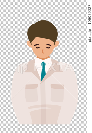 Male upper body illustration in work clothes Bowing Male upper body illustration in work clothes Bowing 106089327