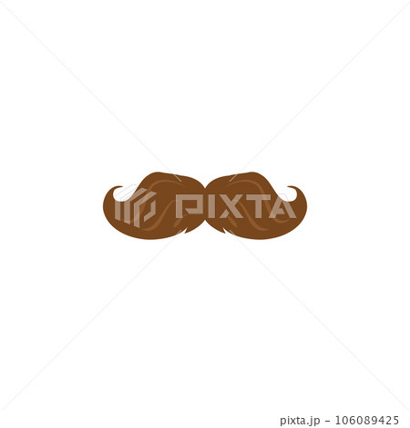 Old fashioned mustache, flat vector illustration isolated on white background. 106089425
