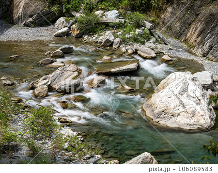 Mountain river. River. Flow. Stones. Rocks. Nature. Water. River view. Green. Mountain. Plants. Mountain river. River. Flow. Stones. Rocks. Nature. Water. River view. Green. Mountain. Plants. 106089583