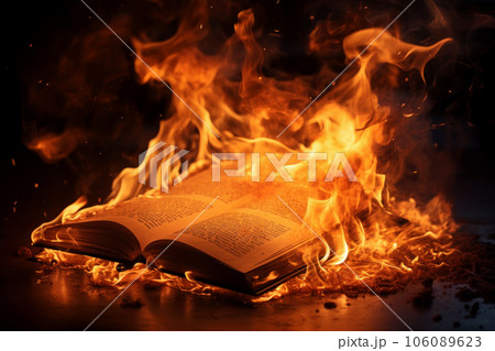 炎に包まれる本 106089623