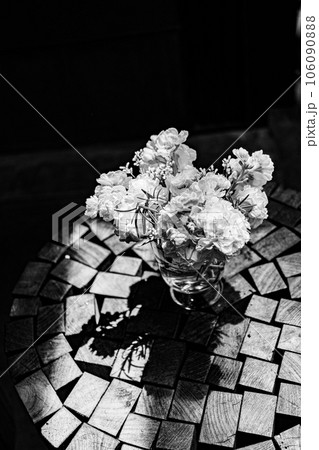 モノクロ写真の花 モノクロ写真の花 106090888