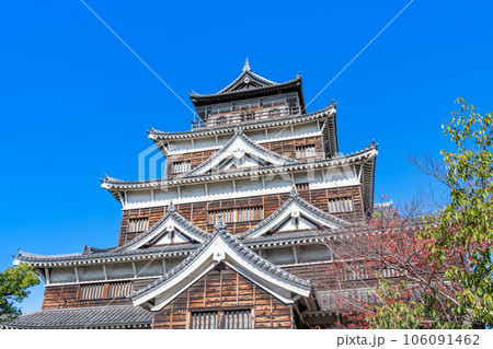 広島県広島市 人気の観光スポット 快晴の広島城天守 広島県広島市 人気の観光スポット 快晴の広島城天守 106091462