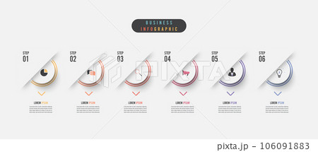 Business infographic element with 6 options, steps, number vector template design Business infographic element with 6 options, steps, number vector template design 106091883