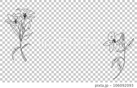 簡約百合花相框，線條畫相框，時尚 106092093