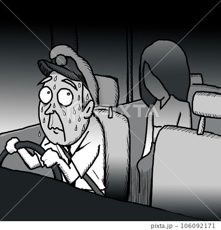 着物姿の乗客が幽霊に思えているタクシー運転手 106092171