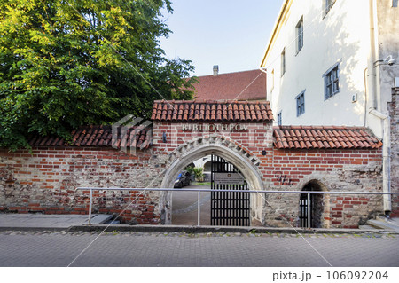 Vilnius, Lithuania - 13 06 2023 Entrance to the Lithuanian Technical Library. Previously Vilnius, Lithuania - 13 06 2023 Entrance to the Lithuanian Technical Library. Previously 106092204