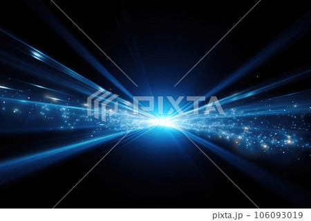 Abstract Lens flare light effects on black black background for design. Generative AI 106093019