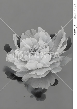 traditional chinese ink and wash painting featuring a graceful peony flower emulate traditional chinese ink and wash painting featuring a graceful peony flower emulate 106093573