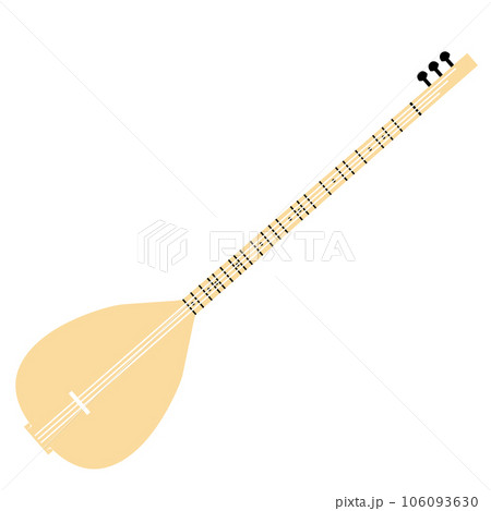 Saz con icon. Baglama Saz sign. Saz musical instrument symbol. flat style. 106093630