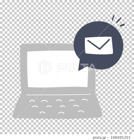 メールが届いたパソコンのイラスト 106095201